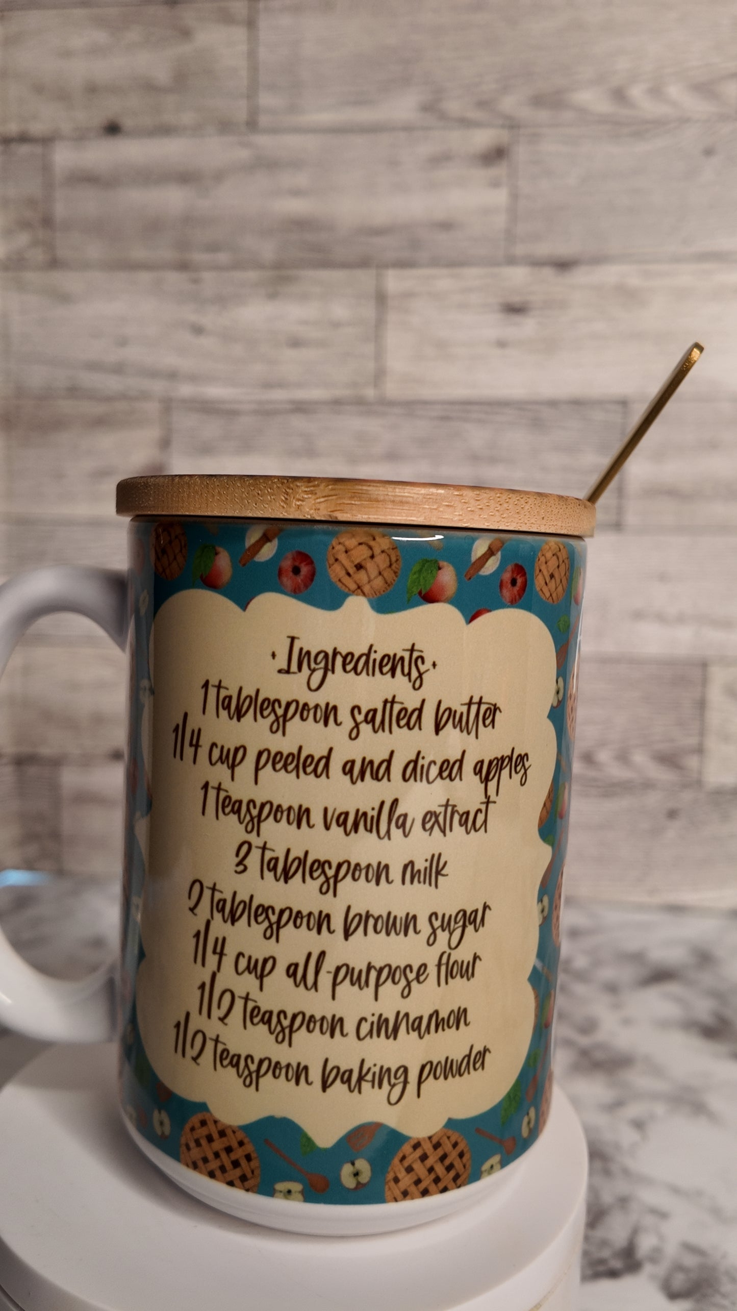 15 OZ Mug, Apple PIE Mug cake in a mug RECIPE.