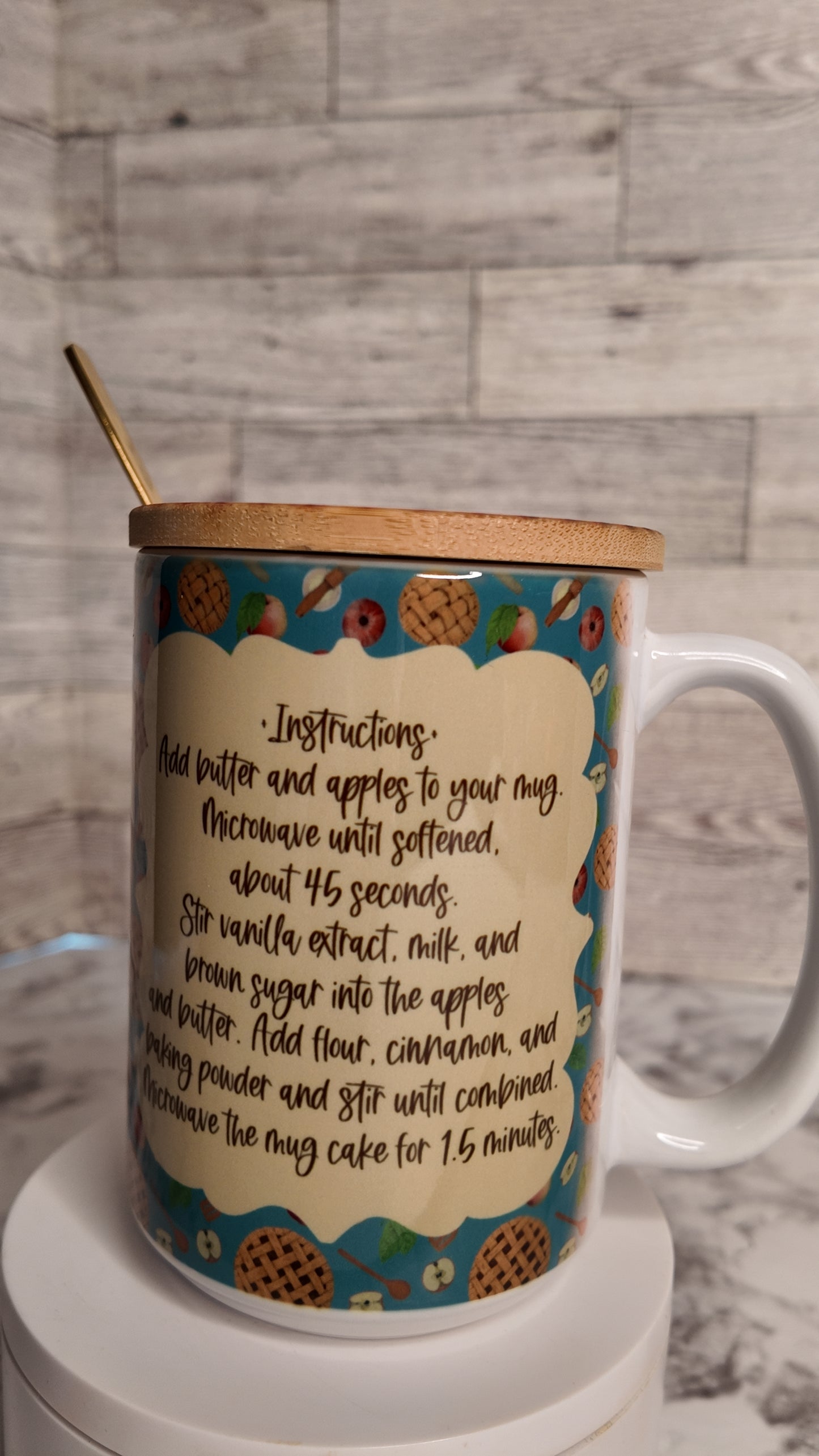 15 OZ Mug, Apple PIE Mug cake in a mug RECIPE.