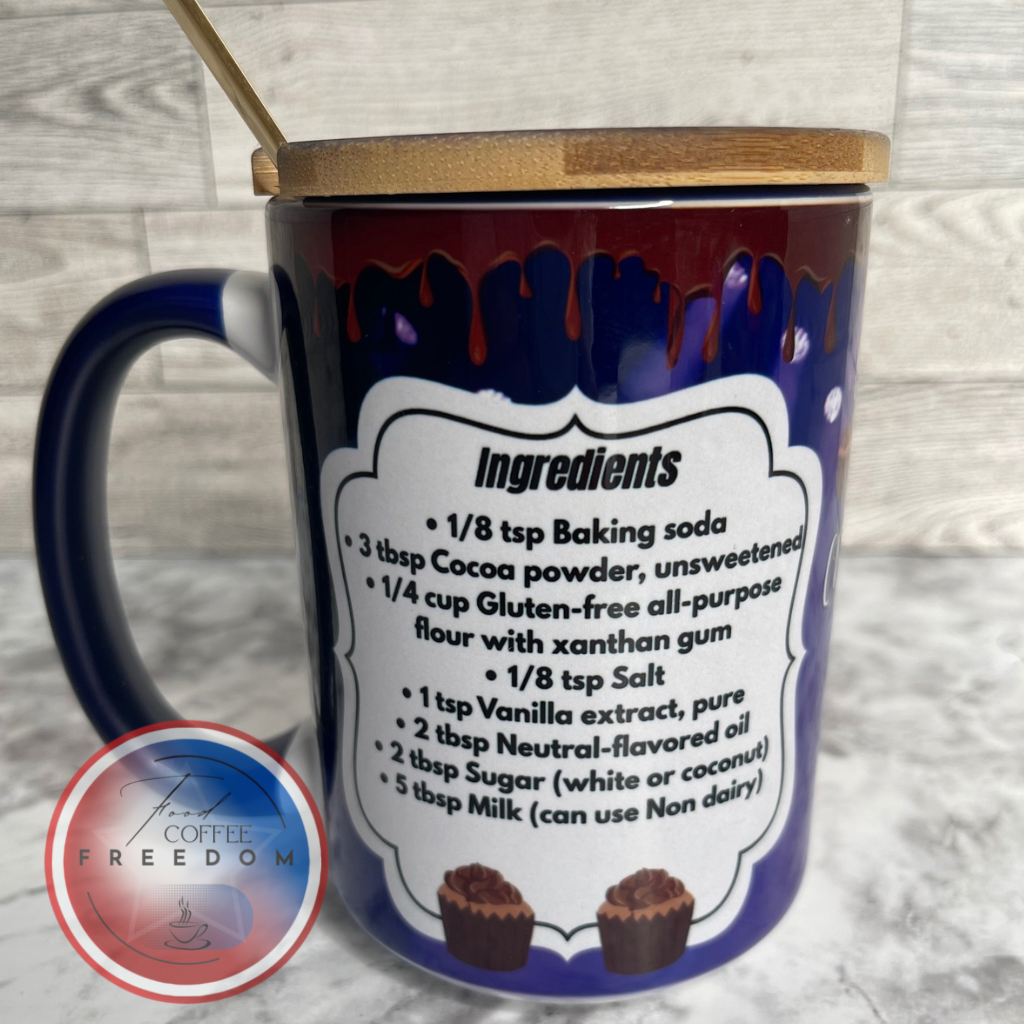 15 OZ Ceramic Mug, with gluten free cake in a mug Recipe