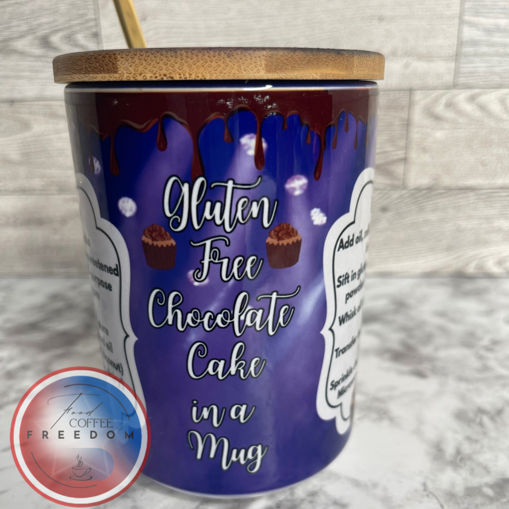 15 OZ Ceramic Mug, with gluten free cake in a mug Recipe