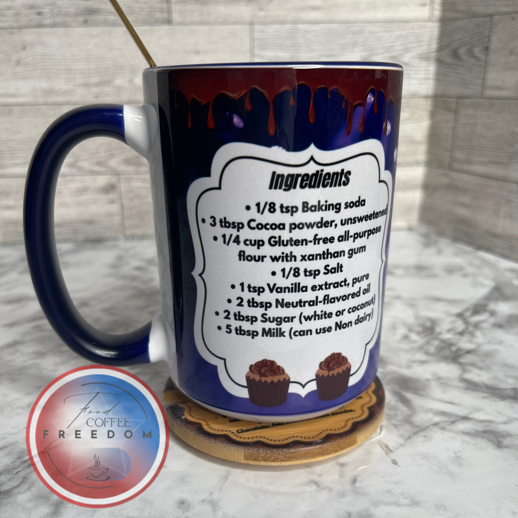 15 OZ Ceramic Mug, with gluten free cake in a mug Recipe