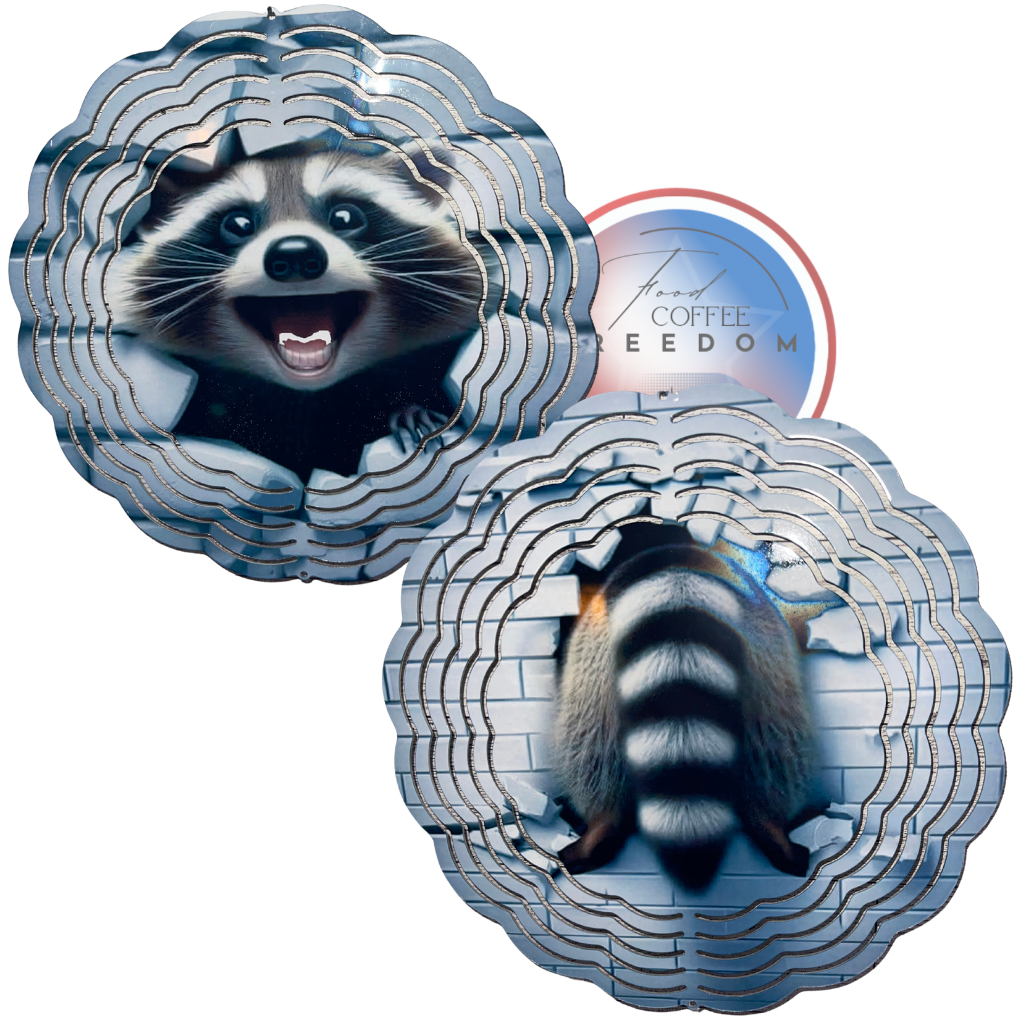 8 Inch Metal Wind Spinner ( RACCOON)