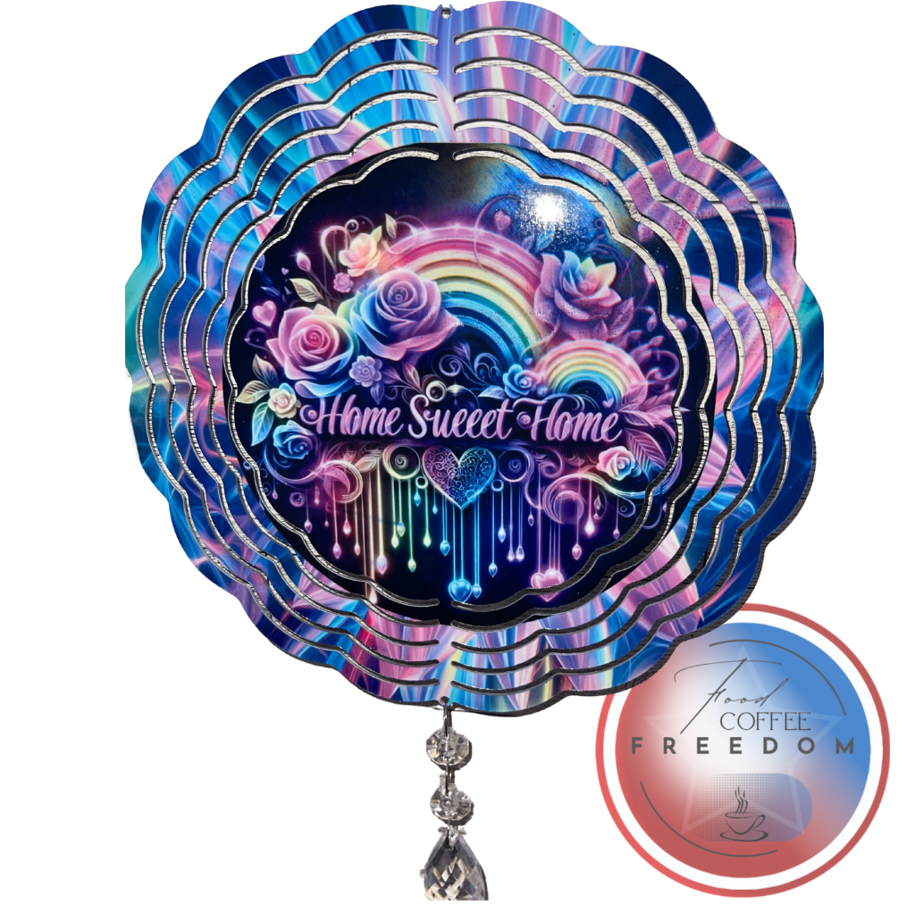 HOME SWEET HOME metal Double SIded Wind spinner