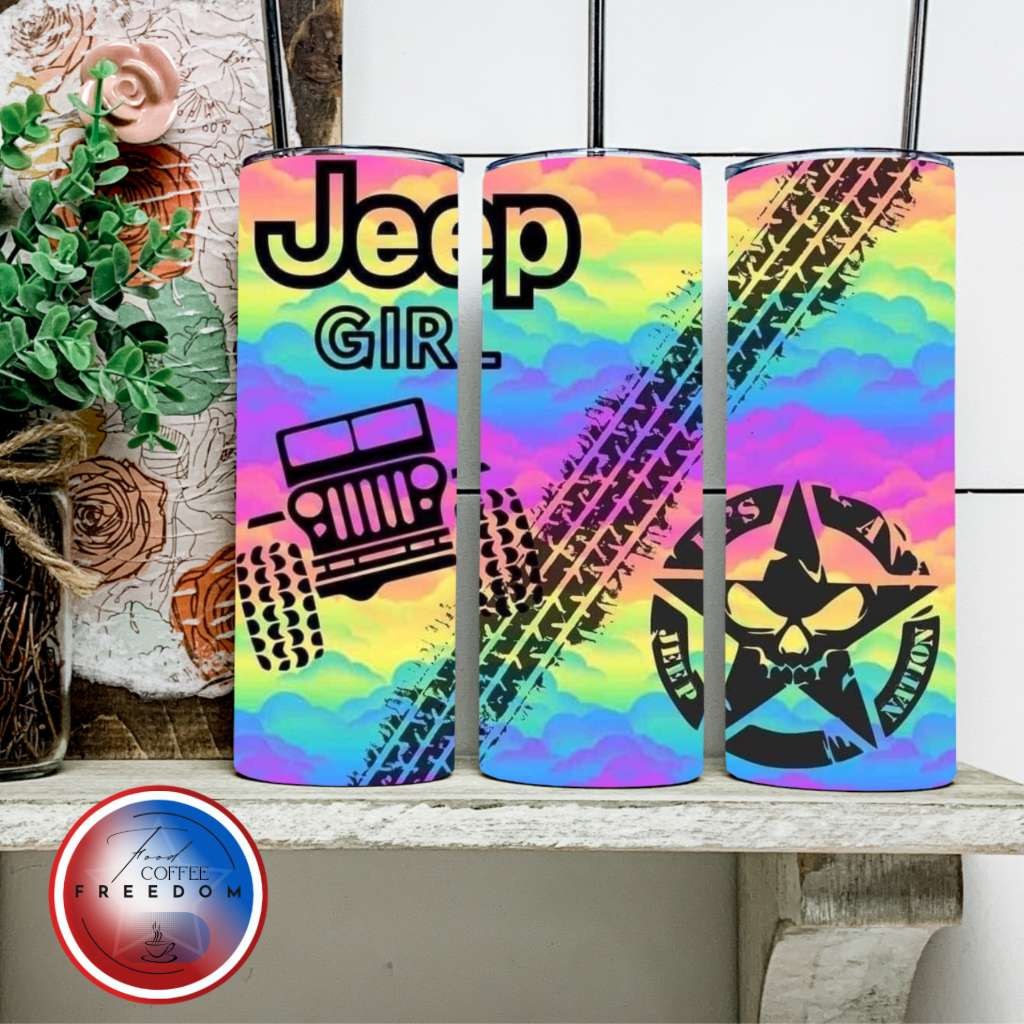 TYE DYE JEEP TUMBLER 20 OZ/30 OZ