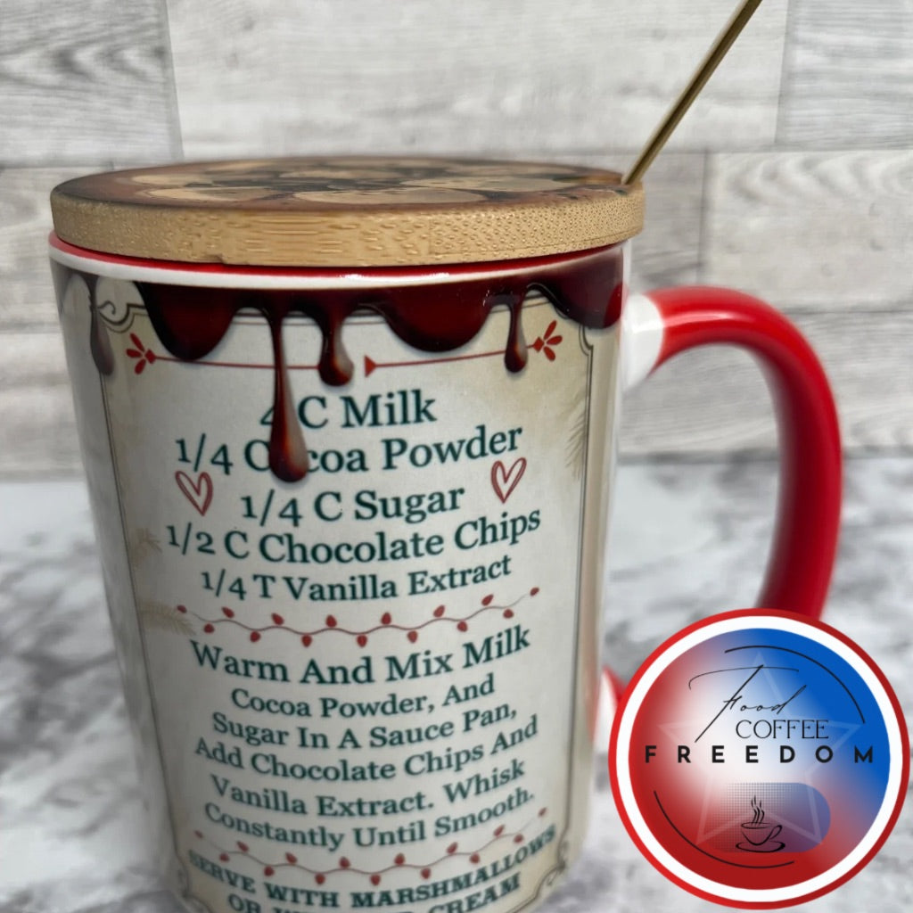 HOT COCOA RECIPE MUG ( 15 Oz Ceramic)