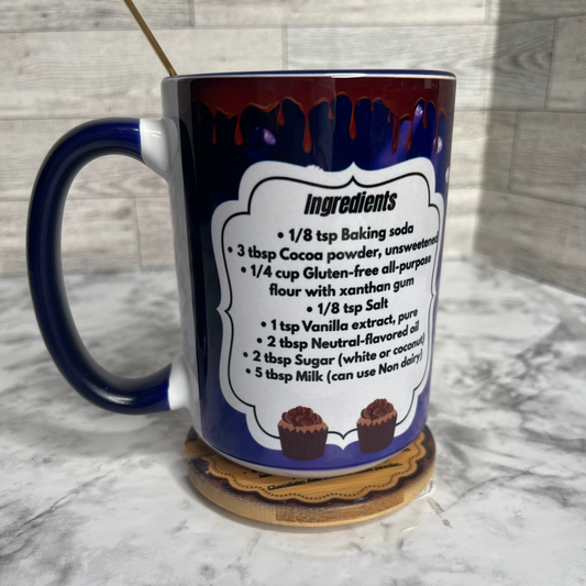 15 OZ Ceramic Mug, with gluten free cake in a mug Recipe