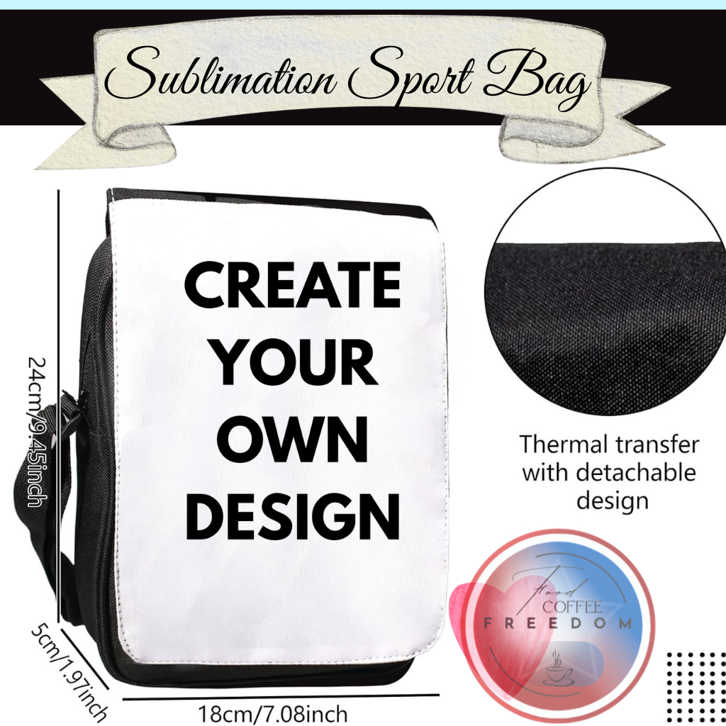 Sport Bag Sublimation Shoulder Crossbody Bag ( WITH DESIGN)