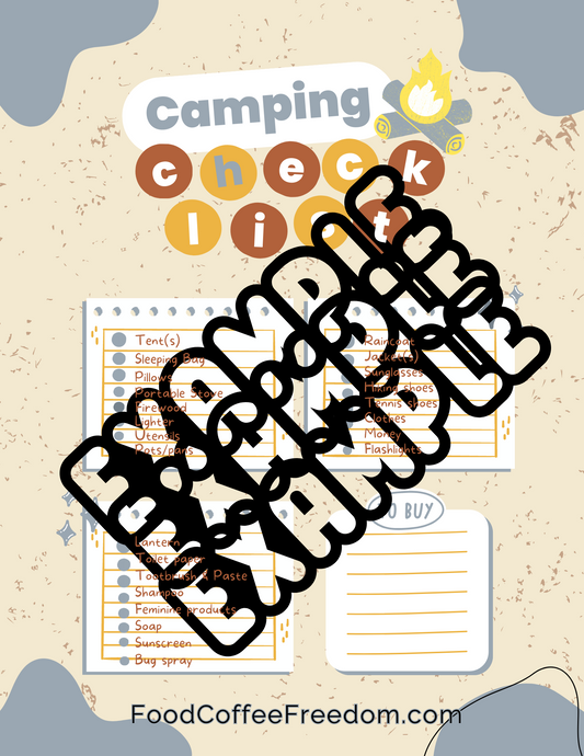 Digital/printable Camping Checklist